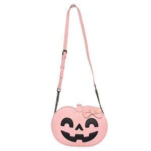 Fine By Me Pink Pumpkin with Bow Crossbody Bag